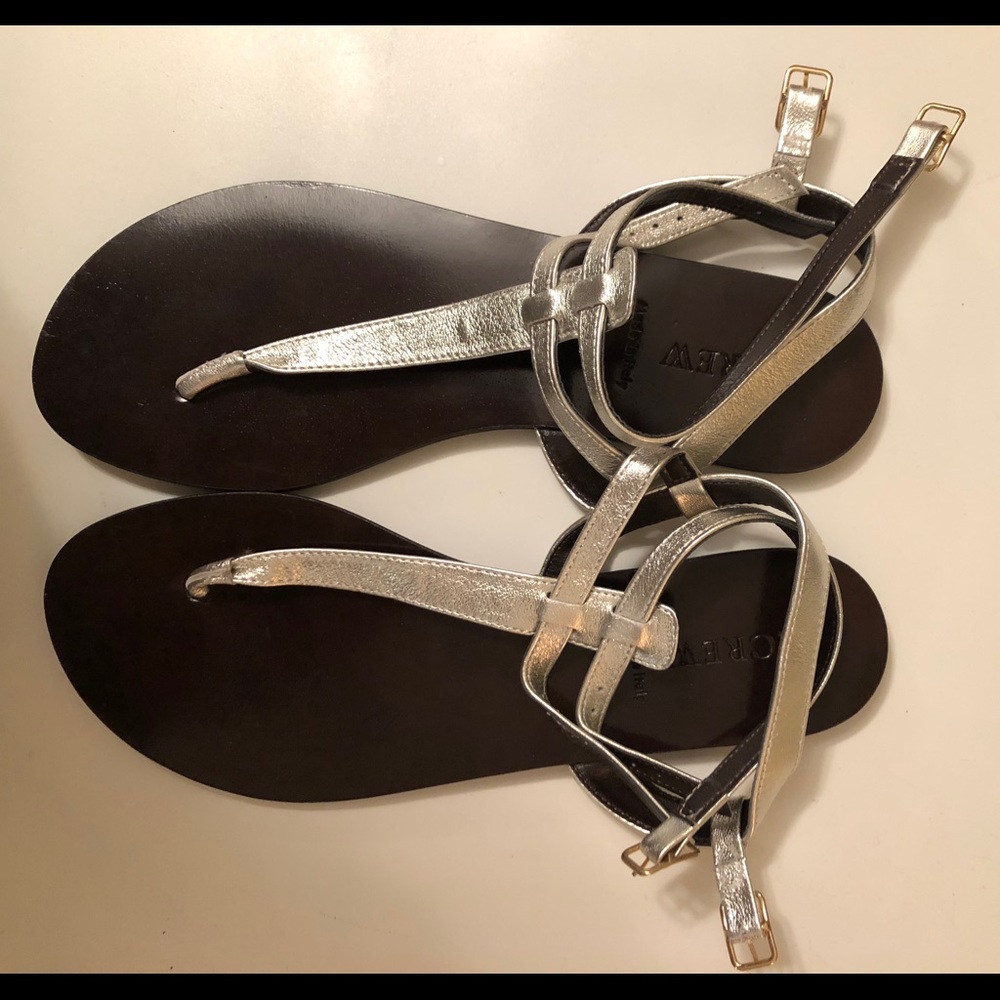 J. Crew | Silver Metallic Gladiator Sandals
